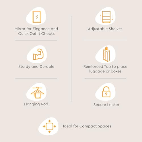 Image of Interio by Godrej Almirah Slimline 3-Door Steel Almirah, Cupboard for Clothes (Pacific Blue), 1-Year Warranty, 7 Shelves, 1 Locker, Star Design Mirror