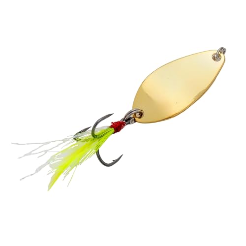 Strike King Mr. Crappie Jack Knife Fishing Lure, Flutter Spoon, Feathered Treble Hook
