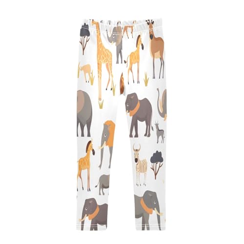 Toddler Girls Leggings Printed Yoga Pants Leggings Lion Yellow Scarf Elephant for Kids
