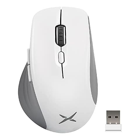 DeLUX Full-Size Wireless Ergonomic Mouse for Medium and Large Hands with Thumb Rest, Bluetooth and USB Receiver, Ergo Computer Mice with RGB, 16K DPI, USB-C, 6 Programmable Buttons (M729DB-White) Cover