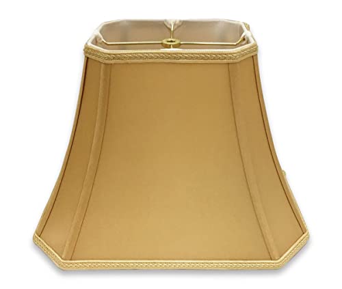 Image of Royal Designs, Inc. DSO-68-14AGL Rectangle Cut Corner Bell Designer Lamp Shade, (6x8) x (9x14) x 10.625, Antique Gold