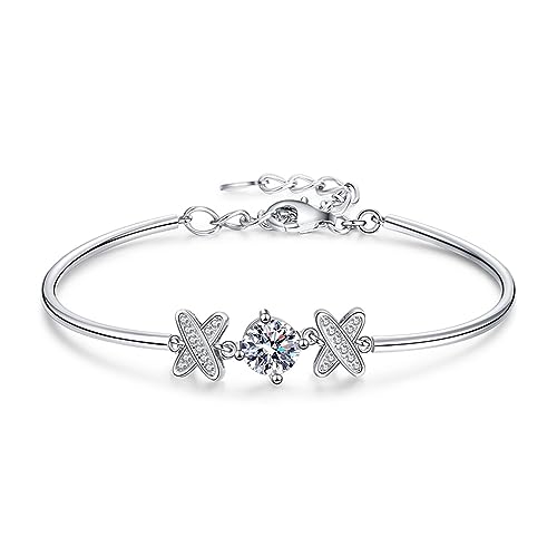 Trendy-1-Carat-D-Color-Moissanite-Bracelets-for-Women-925-Sterling-Silver-VVS1-Geometric-Moissanite-Charm-Bracelet-Birthday-Gift