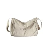 Lässige Nylon-Slouchy-Sling-Hobo-Tasche mit verstellbarem Riemen (Beige)