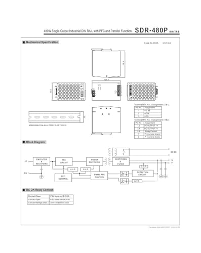 SDR-480P-24 Alimentation Contre Chutes Tension 24V 20A - 2
