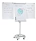 FRANKEN Flipchart, Beschreibbar, Magnetisch, Mobil, Mit Rollen und 2 Seitenarmen, Whiteboard mit Ständer, Papierhalterung und Stifteablage, 68 x 105 cm, ECO Mobil, F2400/N