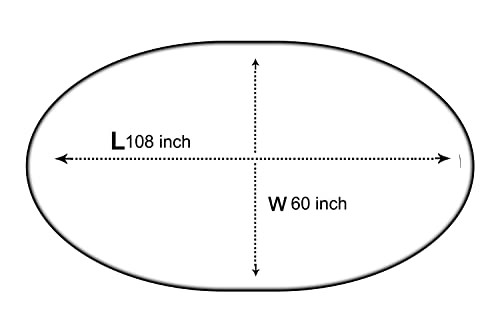 Image of The Furnishing Tree Oval Shaped 8 to 10 Seater Transparent Table Cover WxL 60x108 inches 0.25 mm Thickness with White Lace