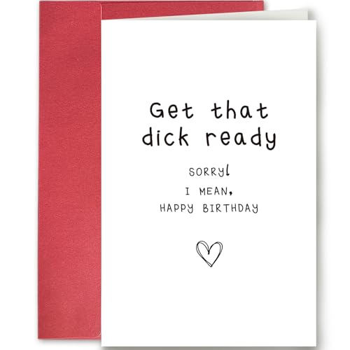 SuperShunhu Dirty Birthday Card for Husband, Sleazy Birthday Card for Boyfriend Him, Raunchy Birthday Card from Girlfriend Wife Her