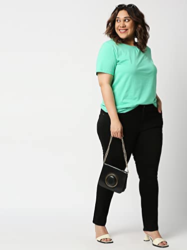Image of HIGH Star Women Plus Size Black Slim-Fit Stretchable Jeans