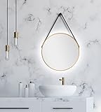 GESTALTUNGSFREIHEIT: Der gold rund Spiegel ist vielseitig einsetzbar und eignet sich optimal für das Badezimmer, Wohnzimmer, Umkleidezimmer und im Flur.