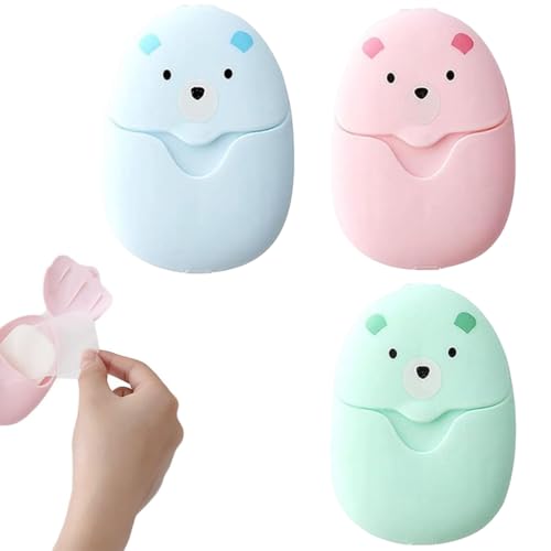 SULIUDAJI Savon en Papier jetable Feuilles de Savon Portables Mini Savon en Papier Savon en Papier à emporter Savon en Papier antibactérien Utilisé pour Le Nettoyage Pendant Le Camping et Les Voyages