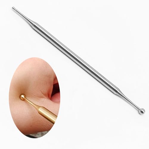 Starvway Dual Head Facial Reflexology Tools Stainless Steel Manual Acupuncture Pen Portable Body Point Probe Massage Tool Self-Massage Acupressure Bar 150mm