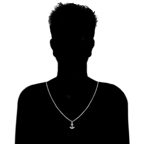 Ritastephens Sterling Silver Large Mariner Shiny Cross Anchor Charm Pendant Necklace 20 or 24 Inches2