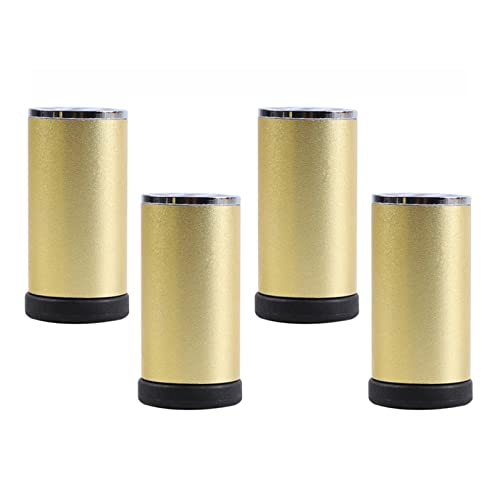 FDOSIJFOS Piezas para elevar Las Patas de Las mesas, Patas de gabinete, Patas Mesa Metal, Repuesto for sofá, Escritorio, gabinetes Cama, Dorados, 4 Piezas(6cm)