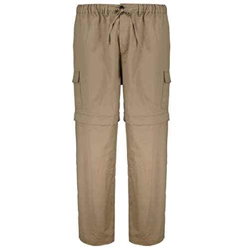 Abraxas Übergrößen Zipp-Off Cargo-Hose mit Gummibund Khaki, Größe:6XL