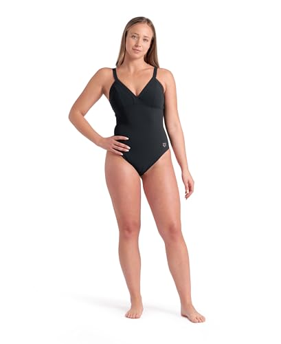 ARENA Women's Lara Shapewear Soft Curve Back C Cup One Piece Swimsuit Ladies Adjustable Shaping Tummy Control Swimwear Casual Beach Pool, Night Gray, Size 42 - image 5