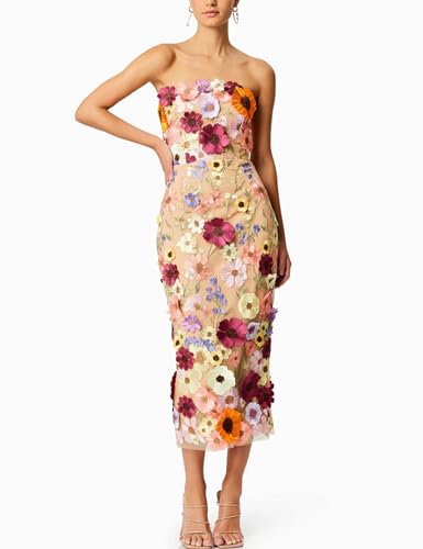 Women's 3D Floral Embroidery Dress Sheer Mesh Square Neck Lace Bodycon Party Cocktail Mini Dress2