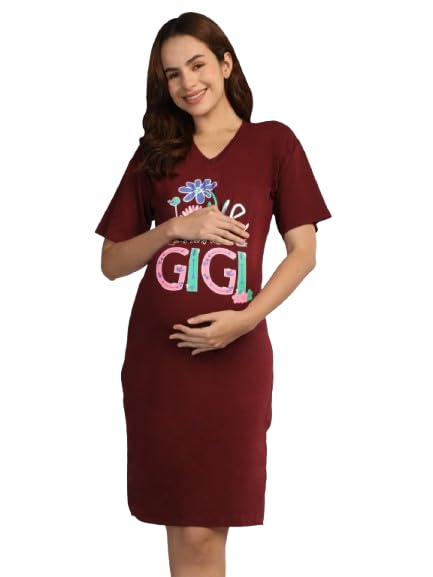 Duchess Mom T-Shirt Dress | Night Dress | Loose Fit | Pre and Post Pregnancy-image-1