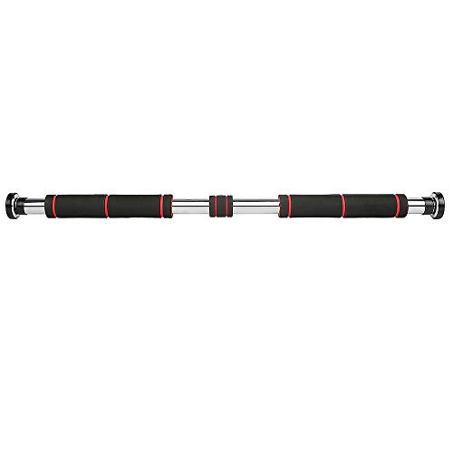 Vendeur pro Barre de Tractions, 80 à 130 cm Barre de Fitness Fixation Murale pour Renforcer Les Muscles & Une Posture Correcte, Max 150KG Noir Rouge