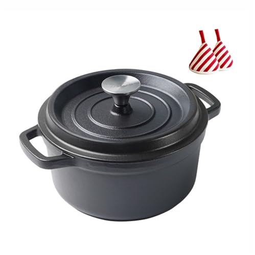 Pentola Smaltata, Pentola Multifunzionale In Ghisa Antiaderente Robusta Con Due Manici, Set Di Coperchi Con Morsetto Triangolare Termoisolante, Per Cuocere Il Pane, Arrostire, Brasare