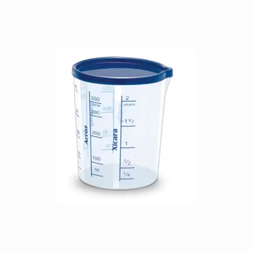 Conjunto Copo Medidor 400ml C/ Tampa E 5 Colheres Medidoras