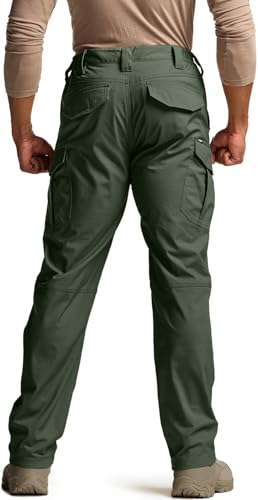 Image of CQR Men's Flex Stretch Tactical Pants, Water Resistant Ripstop Cargo Pants, Lightweight EDC Outdoor Work Hiking Pants