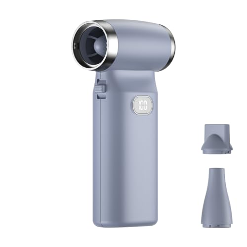 Kissmii Handheld Turbo Jet Fan - Ventilador de escritorio (110000 min, recargable, potente, 6000 mAh, 100 velocidades)