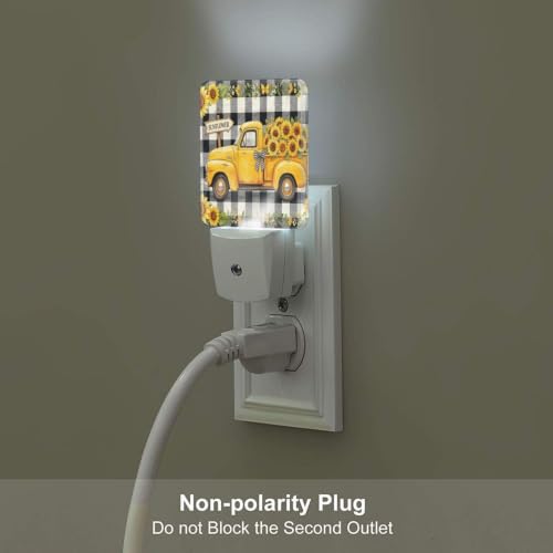Image of Sunflower Gnome Trucks LED Plug-in Night Lamp Set of 2 for Bedroom