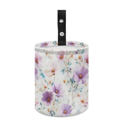 Image of Retro Floral Car Garbage Can Mini Car Trash Bin Car Organizer Car Storage Bag Waterproof Portable Men Accessories Car Decor