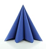 Prime Guest Servietten BLAU | Premium Edition für Hochzeiten und Feiern | aus Prime Guest Airlaid | stoffähnlich | 50er Packung | 50 Stück | 40 x 40 cm | ¼ Falz