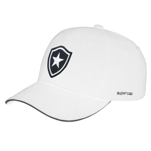 Boné Botafogo SuperCap Aba Curva Branco Escudo Bordado - Oficial