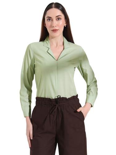 Image of Women's Regular Fit Cotton Blend Shirts with Wingtip Collar