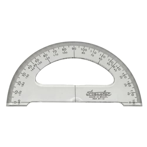 Transferidor Acrílico 180° 12 cm 8112, Trident, Incolor