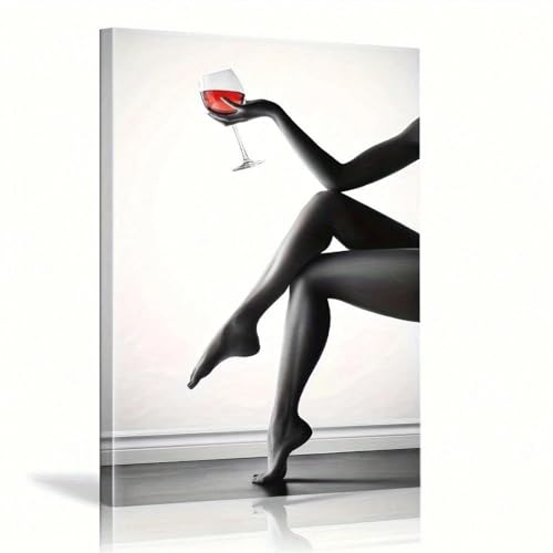 Tableau sur toile amatrice de vin affiche art déco murale salon