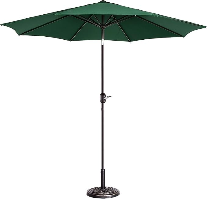 9 ft Outdoor Patio Umbrella with Heavy Metal Centre Pole & Stand, UV-Resistant Canopy for Garden Balcony Cafe or Restaurant-image-40