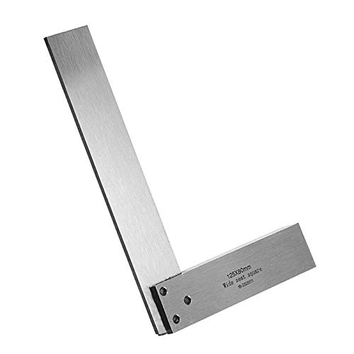 Équerre d'ingénieur 90 degrés en acier pour mesurer l'angle droit, comprend une boîte de support en plastique (125 x 80 mm)