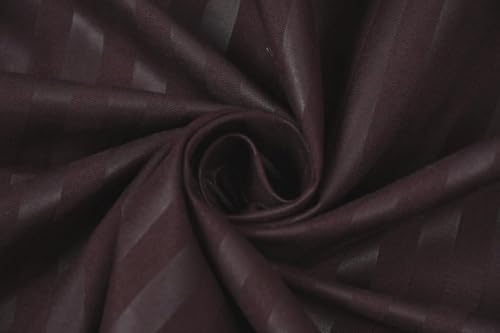 Image of Strip Microfibre Double Bedsheet with Two Pillow Covers (Brown, Double)