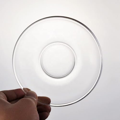 MOOZICO Clear Glass Saucer Set of 6 Only Saucers Without Cup for Serving Tea Coffee Snacks