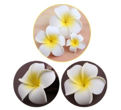 Hawaiian Flower Hair Clips Plumeria Hair Barrettes Clip For Women Girls White Floral Hairpins For Summer Beach Hair Accessories 3Pcs #TOP5