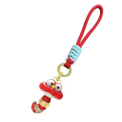 Llavero de serpiente dorada, colgante del año de la serpiente de la suerte, llavero de estatua de serpiente dorada para bolsa y mochila, bonito dije de serpiente de moda para buena suerte, regalo de