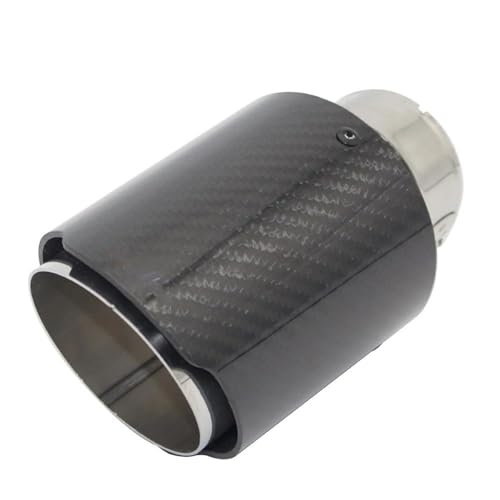 Tuyau d'échappement en fibre de carbone brillant et acier argent pour finition premium