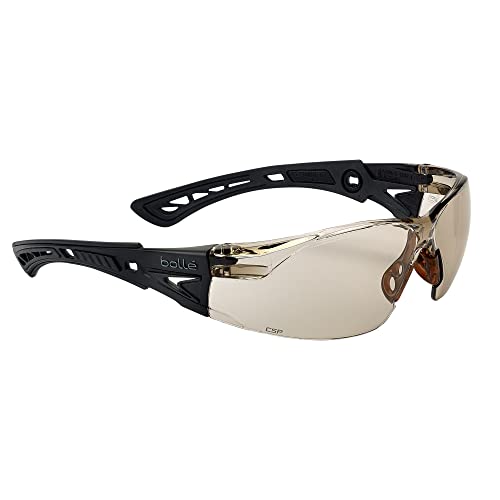 Bolle RUSH+ BSSI - Lente CSP PC - Tratamiento PLATINUM, antirrayaduras y antivaho - Patillas bimaterial PC+TPR negro mate