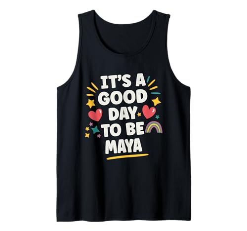 Maya Personalized Retro Girls Custom Maya Name Camiseta sin Mangas