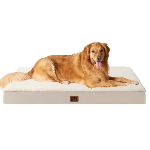 Image of EHEYCIGA Orthopedic Dog Bed Large with Removable Washable Cover, 44IN Camel