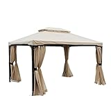 Christopher Knight Home 315535 Skyline Gazebo, Black + Beige