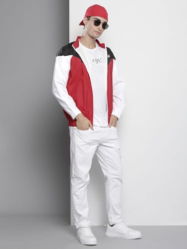 Image of The Indian Garage Co Men Regular Fit Colorblocked Wind Cheater
