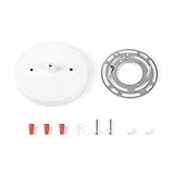 BRIGHTTIA 5in Modern Shallow Canopy Kit with Hardware - Matte White - Plug-in to Hardwire Pendant...