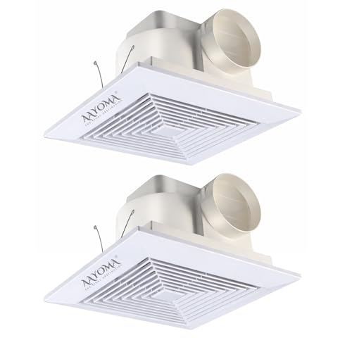Image of Ceiling Mounted Fan (Size-10 Inch) | Ceiling Exhaust Fan | ISO, CE, RoHS Certified | Fresh Air Ventilation System for Bathroom Kitchen Office | High Speed Silent Exhaust | Pack of 2