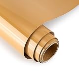 KENICUT Iron on Vinyl 12" x 10ft Tan Heat Transfer Vinyl PU Roll DIY for T-Shirt