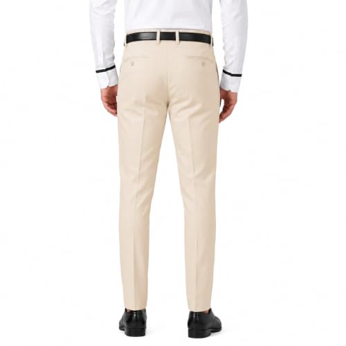 Image of Men's Slim Fit Formal Trousers | Office & Business Wear | Men's Solid Formal Pants (256)
