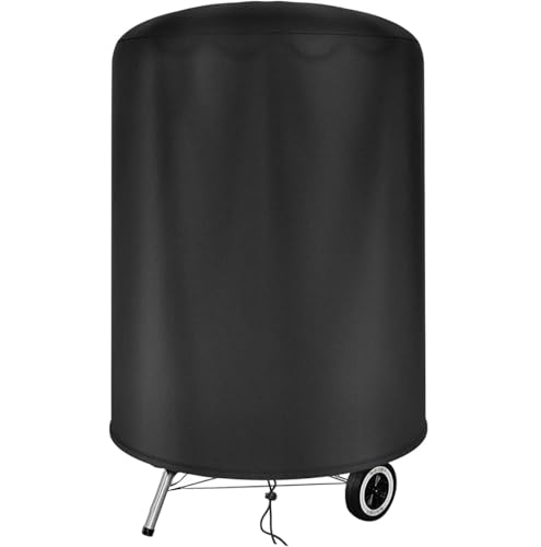 Kugelgrill Abdeckung Wetterfest Kugelgrill Abdeckhaube Runde Kugelgrillabdeckung Oxford Holzkohlegrill Abdeckplane Ø58x70cm Wasserdicht Reißfest UV Schutz Grill vor Verblassen Rost und Schimmel